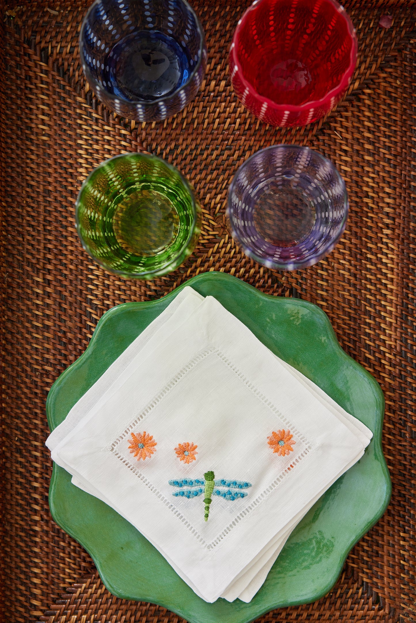 Embroidered Dragonfly Cocktail Napkins, Set of 4 (Copy)